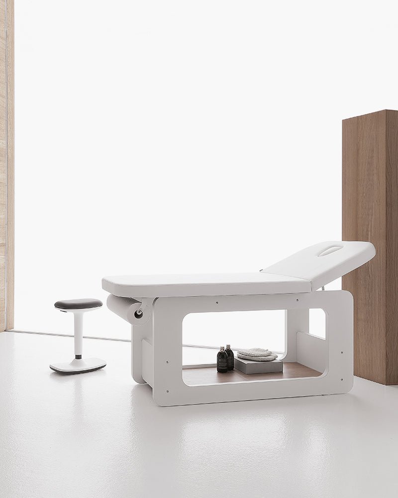 Creo - White treatment table - Oak pattern - Without heat